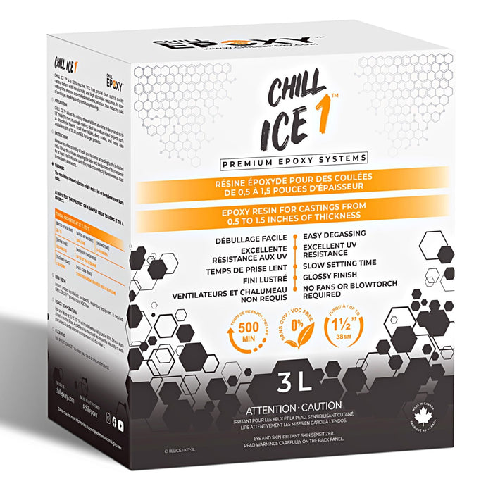 Chill Ice 1 - Slow Setting UV-Resistant Clear Casting Epoxy Kit