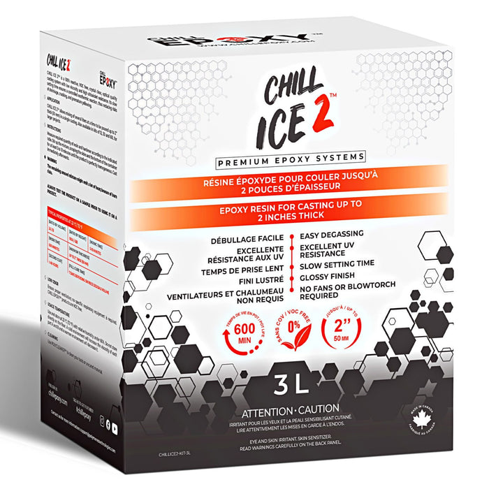 Chill Ice 2 - Slow Setting UV-Resistant Clear Casting Epoxy Kit